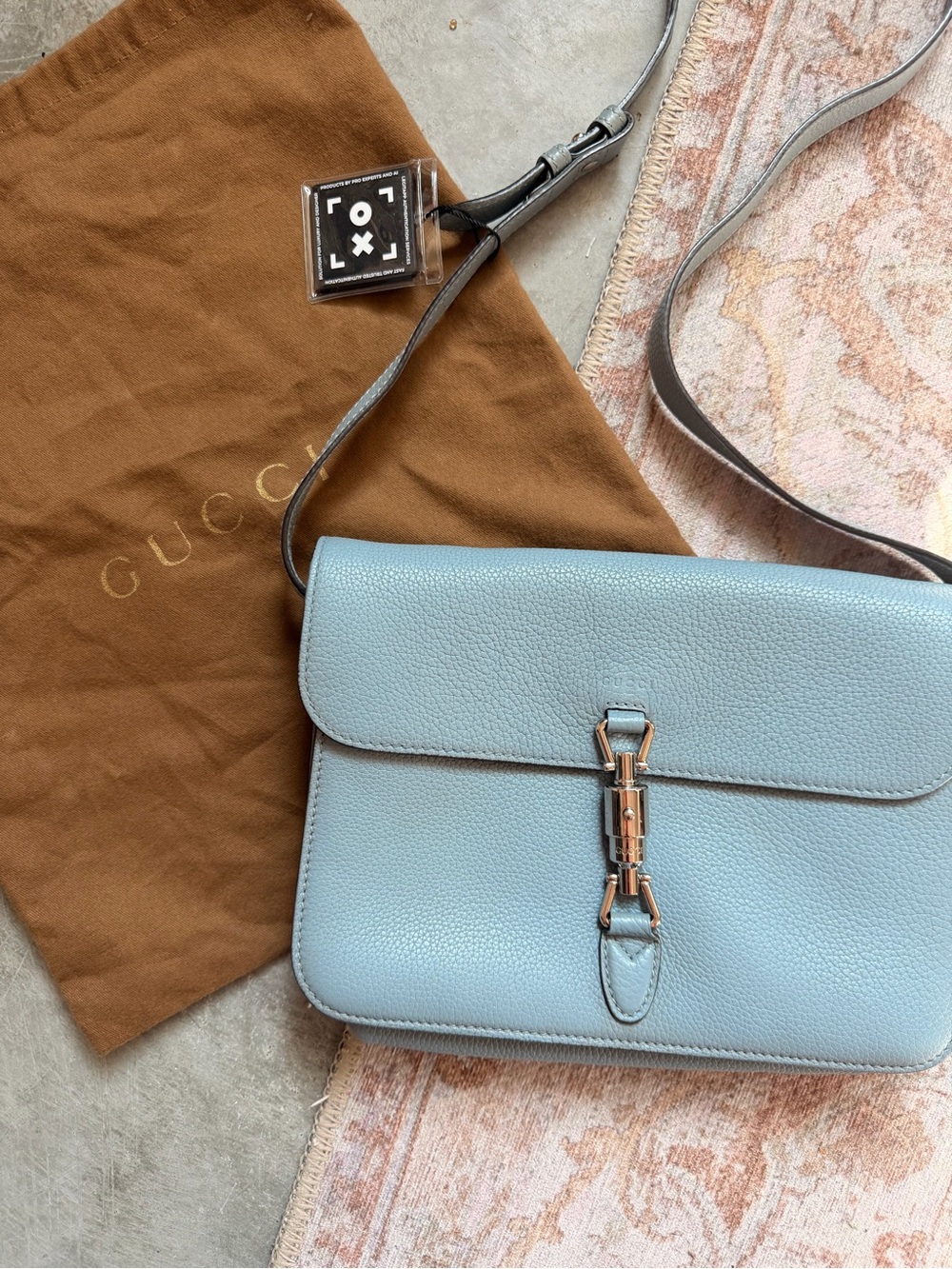 Gucci Light Blue Leather Crossbody Bag